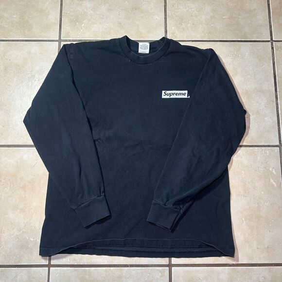 Supreme SS20 Sacred Unique Black Long Sleeve Graphic Tee Mens Size Medium - Picture 1 of 6